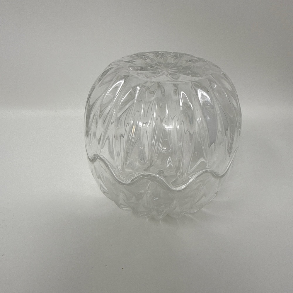 Princess House Crystal Bowl Candy Dish Potpourri Fairy Lamp Interlocking Lid VTG